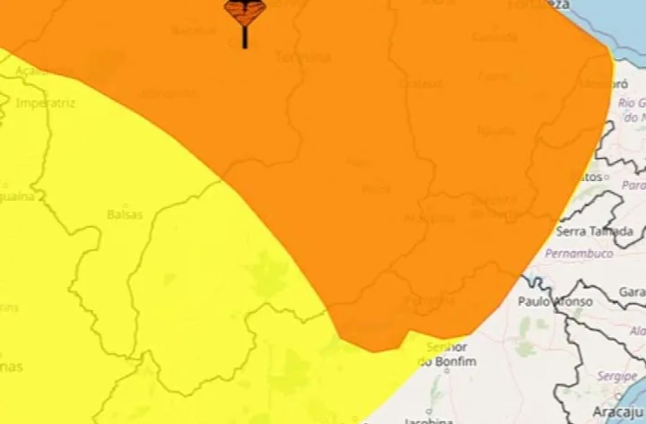 Inmet emite alertas para chuvas intensas em todo o Piauí até sexta-feira (20)