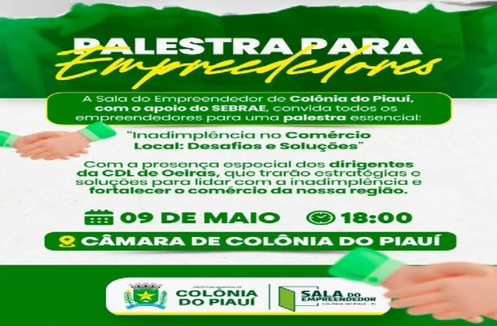 Sala do Empreendedor de Colônia do Piauí promove palestra sobre inadimplência no comércio