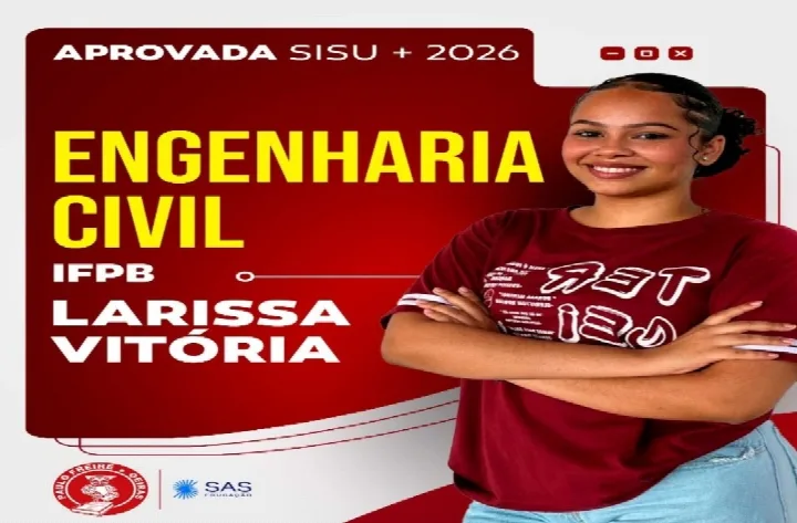 Colégio Paulo Freire celebra aprovação de Larissa Vitória em Engenharia Civil pelo Sisu 2026