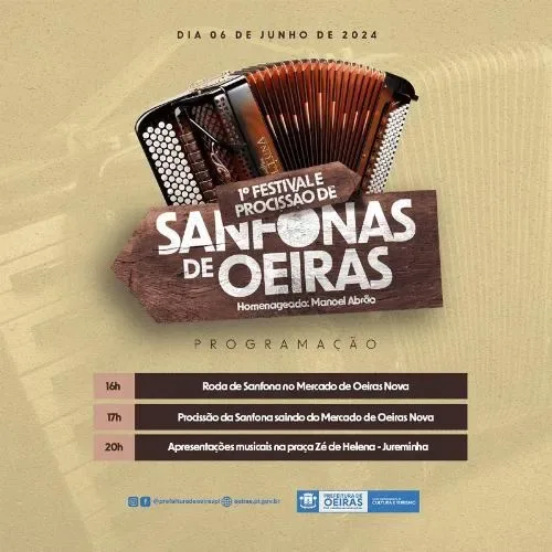 1º Festival e Procissão de Sanfonas de Oeiras acontece nesta quinta-feira (6)