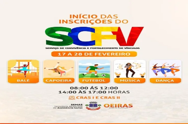 SCFV: matrículas para crianças e adolescentes abertas nos CRAS I e II
