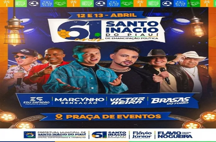 Atividades esportivas, religiosas e shows musicais marcam programação de aniversário de Santo Inácio do Piauí; confira