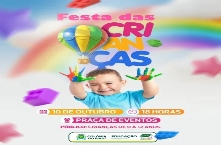 Colônia do Piauí prepara Festa das Crianças com programação especial no dia 10 de outubro