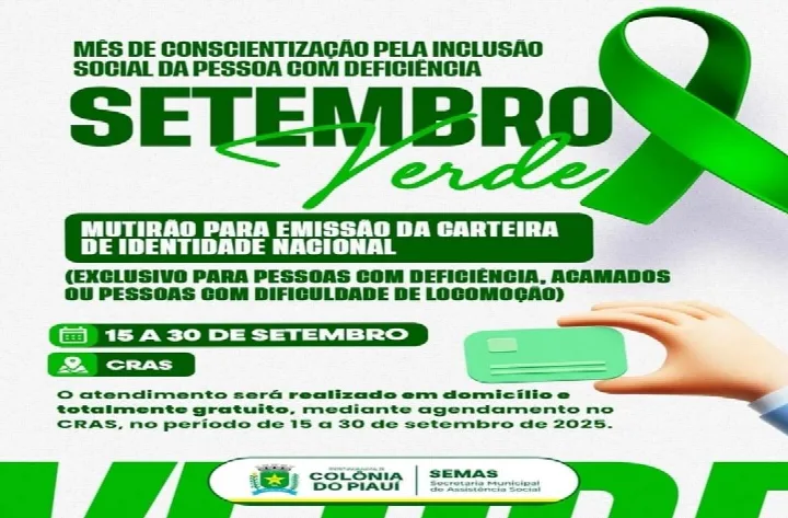 Colônia do Piauí promove mutirão de emissão de carteiras de identidade para pessoas com deficiência