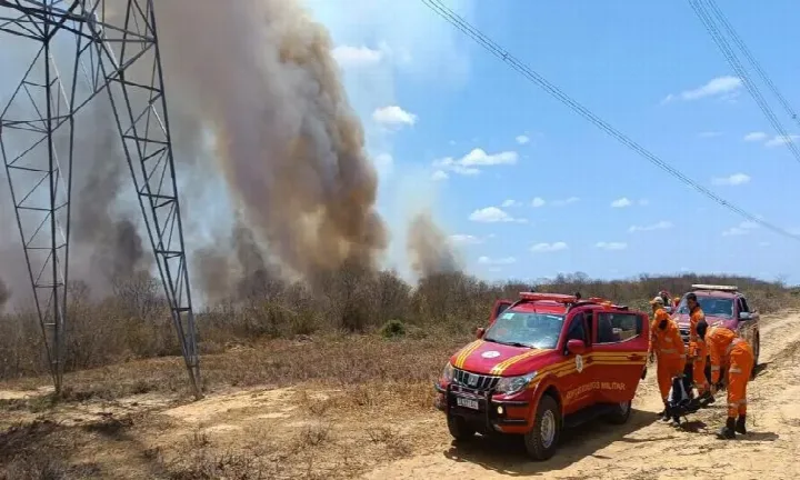 Corpo de Bombeiros atua no combate a incêndio florestal em Pedro Laurentino