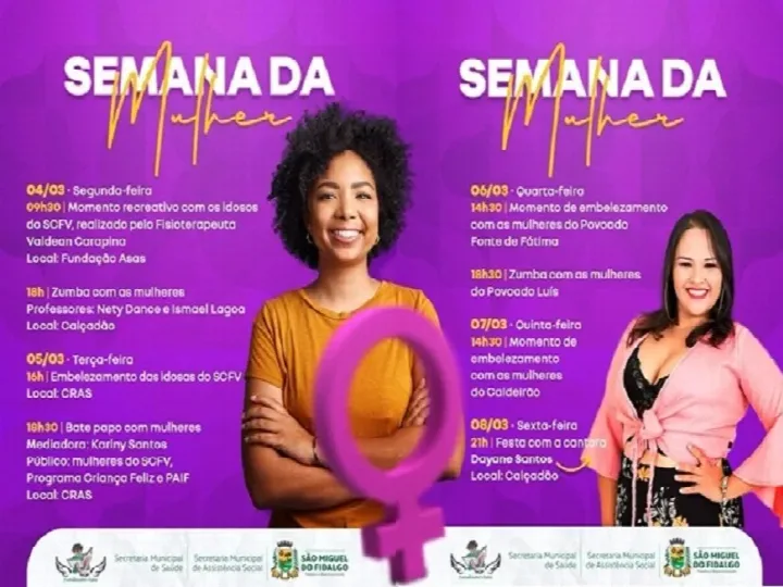 Prefeitura de São Miguel do Fidalgo celebra a Semana da Mulher com diversificada programação
