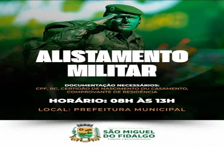 São Miguel do Fidalgo realiza alistamento militar na Prefeitura Municipal