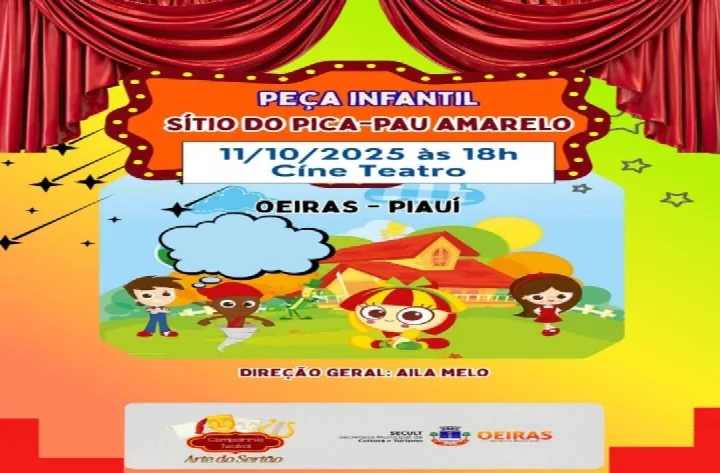 Clássico infantil “O Sítio do Pica-Pau Amarelo” chega ao Cine Teatro com entrada gratuita