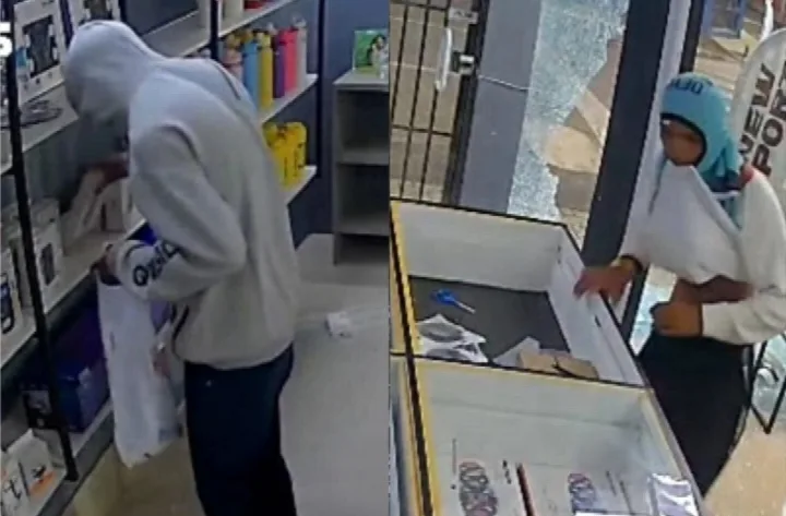 Trio arromba loja e faz arrastão em Floriano; ação foi flagrada por câmera