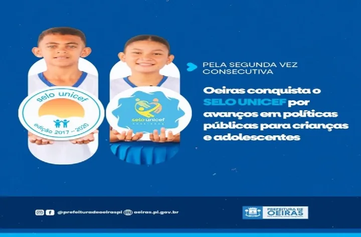 Pela 2ª vez consecutiva, Oeiras conquista Selo Unicef por avanços em políticas públicas para crianças e adolescentes