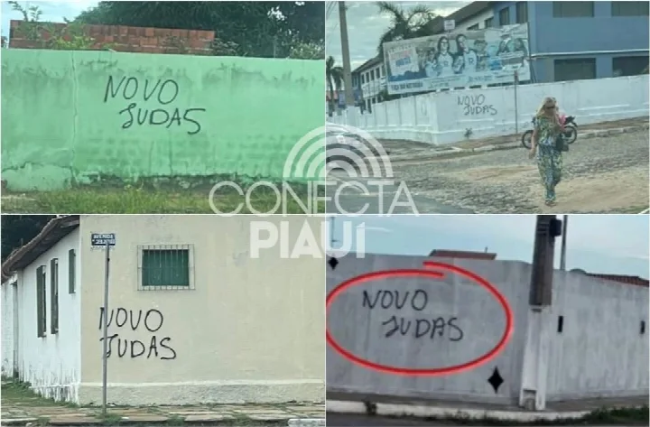 Parnaíba amanhece tomada por pichações de 'Novo Judas' em referência ao prefeito