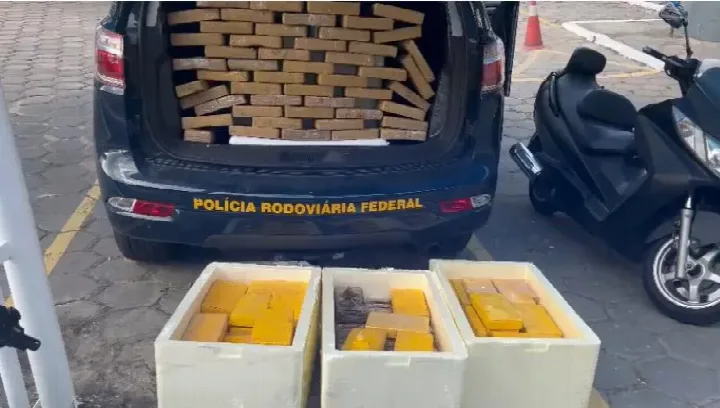 PRF apreende 192 quilos cocaína e pasta base de cocaína escondido em carga de carne