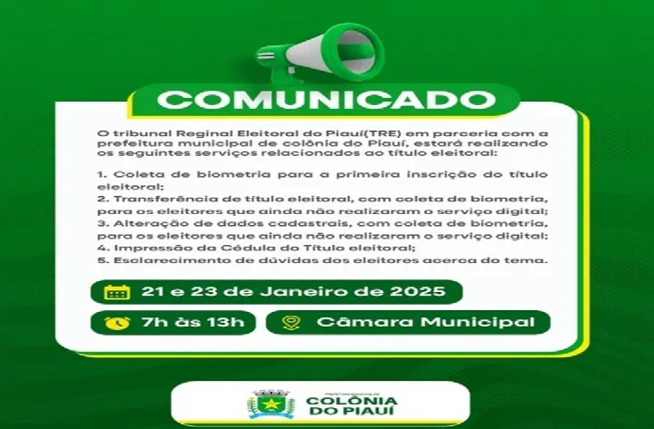 TRE realiza serviços relacionados ao título eleitoral em Colônia do Piauí