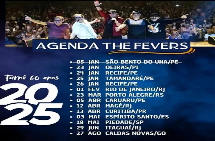 The Fevers fará show em Oeiras no próximo dia 23 de janeiro