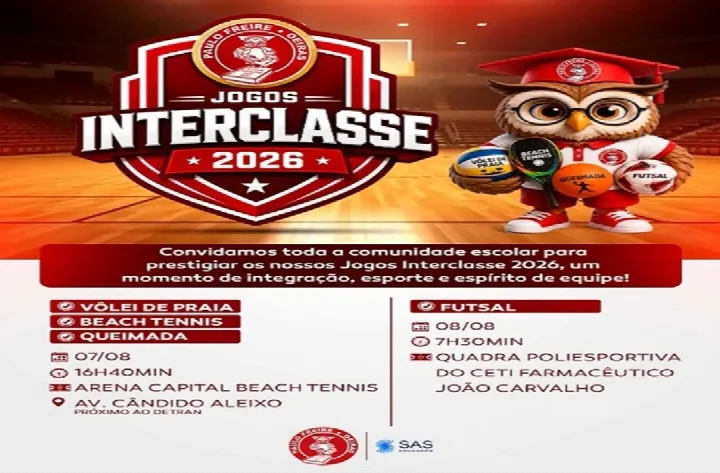 Colégio Paulo Freire realiza Jogos Interclasse 2026 com disputas esportivas em Oeiras