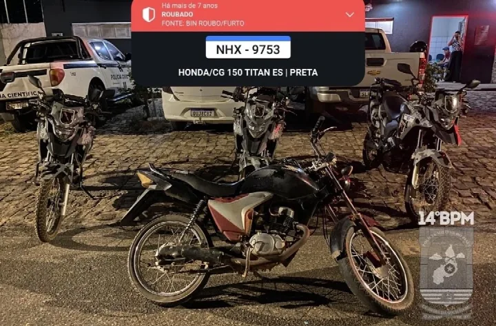 Motocicleta com registro de furto é apreendida em Oeiras durante ação na Avenida Transamazônica