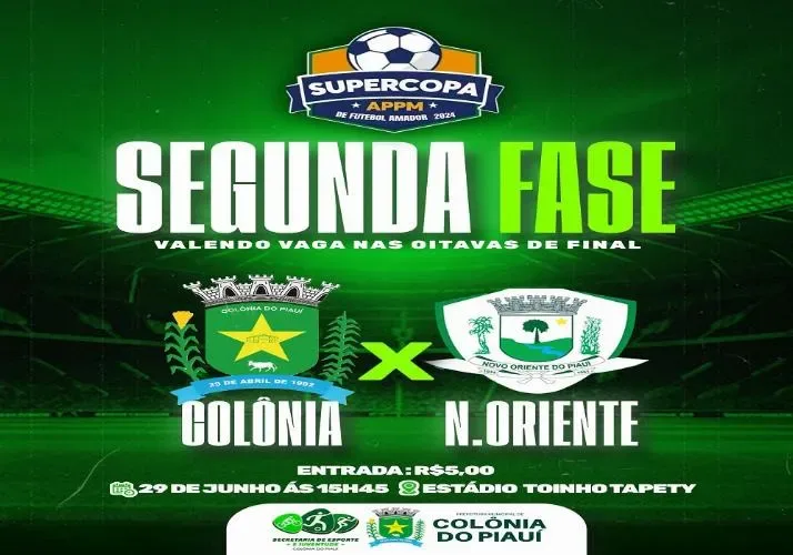 Seleção de Futebol de Colônia do Piauí enfrenta Novo Oriente em busca de vaga nas oitavas de final da Supercopa APPM