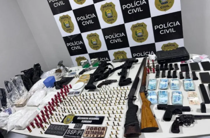 Polícia Civil prende 14 pessoas, apreende armas, drogas e munições durante operação em Floriano