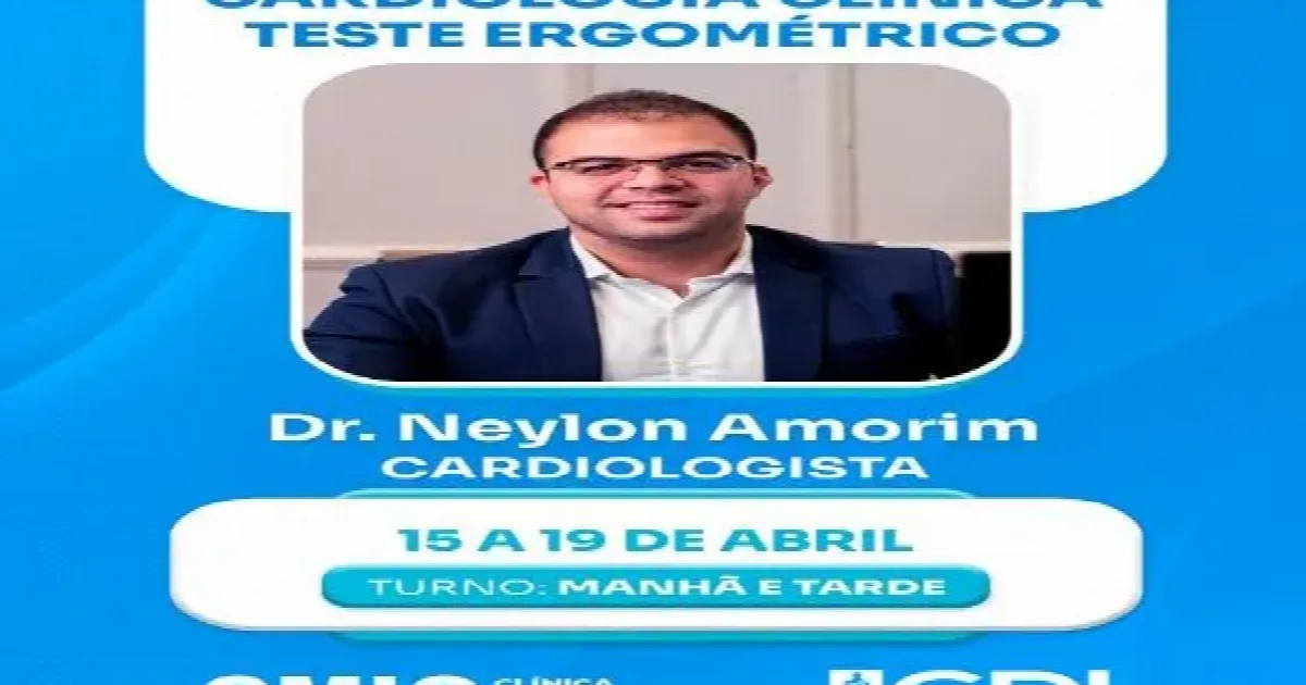 Médico cardiologista Dr. Neylon Amorim estará atendendo na…